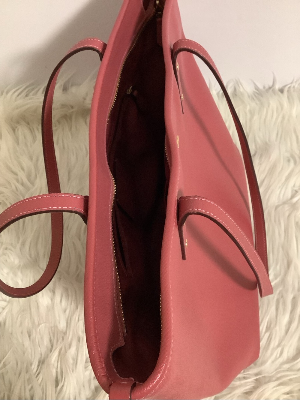 Coach Rose mauve Crossgrain Leather Tote with Gold Hardware - Picture 10 of 16